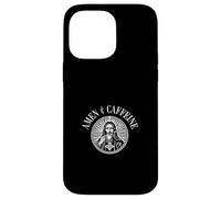 Carcasa para iPhone 14 Pro MAX Amén y cafeína Amado café Iglesia Dicho