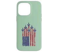 Carcasa para iPhone 14 Pro MAX American Flag Patriotic Fighter Jet Airplane Flyover 4th