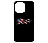 Carcasa para iPhone 14 Pro MAX American Patriotic Fighter Jets USA Flag ondeando el 4 de Julio