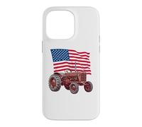 Carcasa para iPhone 14 Pro MAX American USA Flag Tractor Farmer