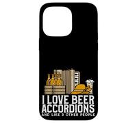 Carcasa para iPhone 14 Pro MAX Amo los acordeones de Cerveza y me Gusta 3 Otras Personas