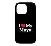 Carcasa para iPhone 14 Pro MAX Amo mi corazón Maya, Maya, Amo a Maya