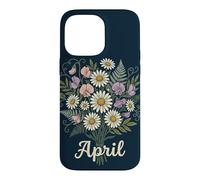 Carcasa para iPhone 14 Pro MAX April Birth Flower Daisy & Sweet Pea Birthday