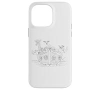 Carcasa para iPhone 14 Pro MAX Arca de Noé - Gráfico de Historia bíblica para Colorear de fe para niños (Blanco)