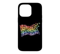 Carcasa para iPhone 14 Pro MAX Arco Iris Bandera Mariposas Gay Orgullo Mes Arte Homosexualidad