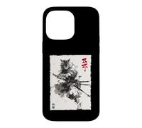 Carcasa para iPhone 14 Pro MAX Arte en Tinta Samurai Cat Warrior Ink Kawaii Anime Cat Samurai