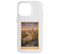 Carcasa para iPhone 14 Pro MAX Arte Retro de Viaje aéreo de la Ciudad de Nueva York Washington Square Park