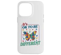 Carcasa para iPhone 14 Pro MAX Autism It's Ok To Be Different Butterfly Puzzle Kid Teacher
