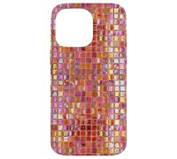 Carcasa para iPhone 14 Pro MAX Azulejos de Mosaico de Vidrio Italiano Sicilia Rosa Naranja Preppy