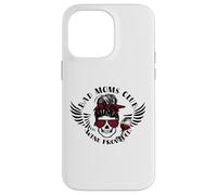 Carcasa para iPhone 14 Pro MAX Bad Moms Club Wine Proporcionado moño desordenado cráneo Divertido mamá