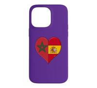 Carcasa para iPhone 14 Pro MAX Bandera España Marruecos Aficionados Marroquíes Españoles