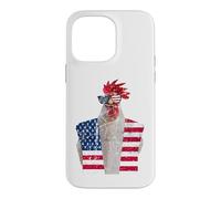 Carcasa para iPhone 14 Pro MAX Bandera patriótica del 4 de Julio, Gallo Rojo, Blanco y Azul
