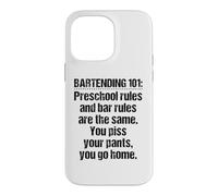 Carcasa para iPhone 14 Pro MAX Bartender Bartending 101 - Reglas de Barra Preescolar, Color Negro