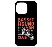 Carcasa para iPhone 14 Pro MAX Basset Hound Mom Club La Vida es Mejor con Basset Hounds Dog