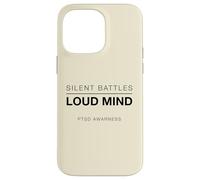 Carcasa para iPhone 14 Pro MAX Batallas silenciosas Mente ruidosa Conciencia sobre el TEPT Salud Mental