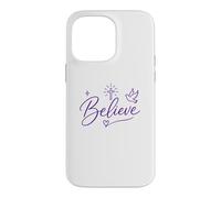 Carcasa para iPhone 14 Pro MAX Believe Christian Faith Cross Dove Purple Inspiring Believe