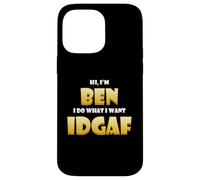 Carcasa para iPhone 14 Pro MAX Ben Costume Idgaf Cute Personalized First Name Benjamin Bens