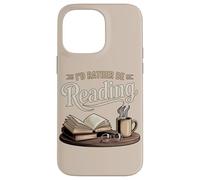 Carcasa para iPhone 14 Pro MAX Bibliotecaria acogedora de Cat Coffee Prefiero Estar Leyendo un Libro