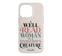Carcasa para iPhone 14 Pro MAX Bien Leído Mujer Lectora Cita Amante de Libros Feminista