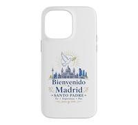 Carcasa para iPhone 14 Pro MAX Bienvenido a Madrid Santo Padre 2026 Paloma de Paz Católico