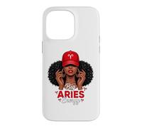 Carcasa para iPhone 14 Pro MAX Big Energy Aries Zodiac Afro Women Red Cap Black Girl Women