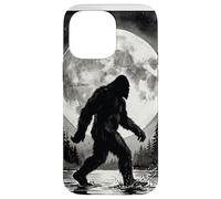 Carcasa para iPhone 14 Pro MAX Bigfoot Silhouette Sasquatch Lago Bosque Iluminado por la Luna