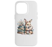 Carcasa para iPhone 14 Pro MAX Bookish Easter Bunny Reading Book Every Bunny Loves to Read
