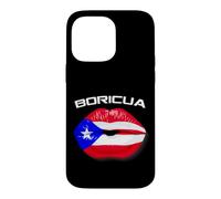 Carcasa para iPhone 14 Pro MAX Boricua Kiss Puerto Rico Bandera Labios Diseño