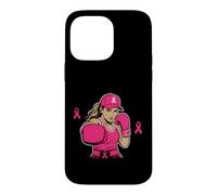Carcasa para iPhone 14 Pro MAX Boxing Black African American Fight Breast Cancer Ribbon