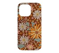 Carcasa para iPhone 14 Pro MAX Brown Flowers Meadow Floral Retro Groovy Aesthetic Women