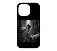 Carcasa para iPhone 14 Pro MAX Bruh Cat Selfie Bigfoot Sasquatch Scared Cat Meme Gráfico