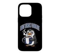 Carcasa para iPhone 14 Pro MAX But First Coffee Sleepy Penguin Caffeine Lover