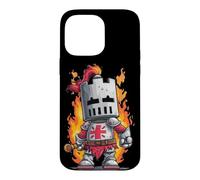 Carcasa para iPhone 14 Pro MAX Caballero Guapo con Espada y Llamas para los Amantes del Reino