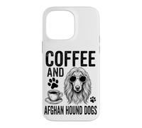 Carcasa para iPhone 14 Pro MAX Café y Perros sabuesos afganos Divertido Perro Sabueso Afgano