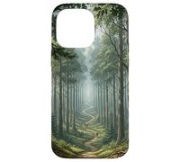 Carcasa para iPhone 14 Pro MAX Camino Bosque Escena Naturaleza Sereno Bosque Sendero Árbol
