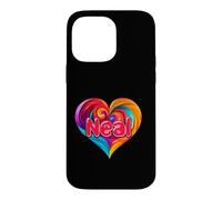 Carcasa para iPhone 14 Pro MAX Camiseta Colorida con Nombre I Heart Love Neal