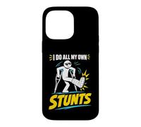 Carcasa para iPhone 14 Pro MAX Camiseta con Texto en inglés I Do My Own Stunts Get Well Funny Injury Leg