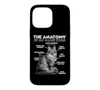 Carcasa para iPhone 14 Pro MAX Camiseta Divertida del Coon de Maine | Anatomía del Maine