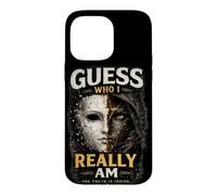 Carcasa para iPhone 14 Pro MAX Camiseta estética Oscura Vintage con diseño de máscara Guess Who I Really Am