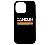 Carcasa para iPhone 14 Pro MAX Cancún México Retro Rayas Vintage Beach Travel Design