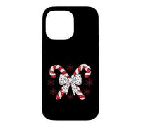 Carcasa para iPhone 14 Pro MAX Candy Cane Christmas Season Girls Womens Retro Coquette Bow