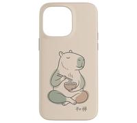 Carcasa para iPhone 14 Pro MAX Capybara Peaceful Zen Ramen Noodle Minimalista Sabi WABI