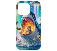 Carcasa para iPhone 14 Pro MAX Cat Kitty Montando Fuego Respirando Tiburón Arco Iris Laser