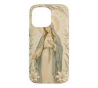 Carcasa para iPhone 14 Pro MAX Católica Virgen María Floral Oración Arte Mirada Devocional