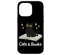Carcasa para iPhone 14 Pro MAX Cats & Books Lector de Libros de Lectura de Gatos Negros