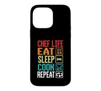 Carcasa para iPhone 14 Pro MAX Chef Life Eat Cook Repeat Funny Cooking Chefs Lover