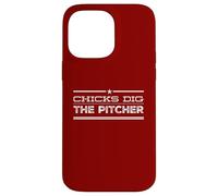 Carcasa para iPhone 14 Pro MAX Chicks Dig The Pitcher - Divertido Amante del béisbol