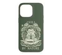 Carcasa para iPhone 14 Pro MAX Chill by Nature Cottagecore Frog Meditation Vintage Badge