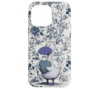 Carcasa para iPhone 14 Pro MAX Chinoiserie Floral Azul Superlindo Amor Ganso Sosteniendo Corazón