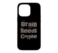 Carcasa para iPhone 14 Pro MAX Chistes Divertidos de café Citas Divertidas de Trabajo Divertido Cerebro Necesita café